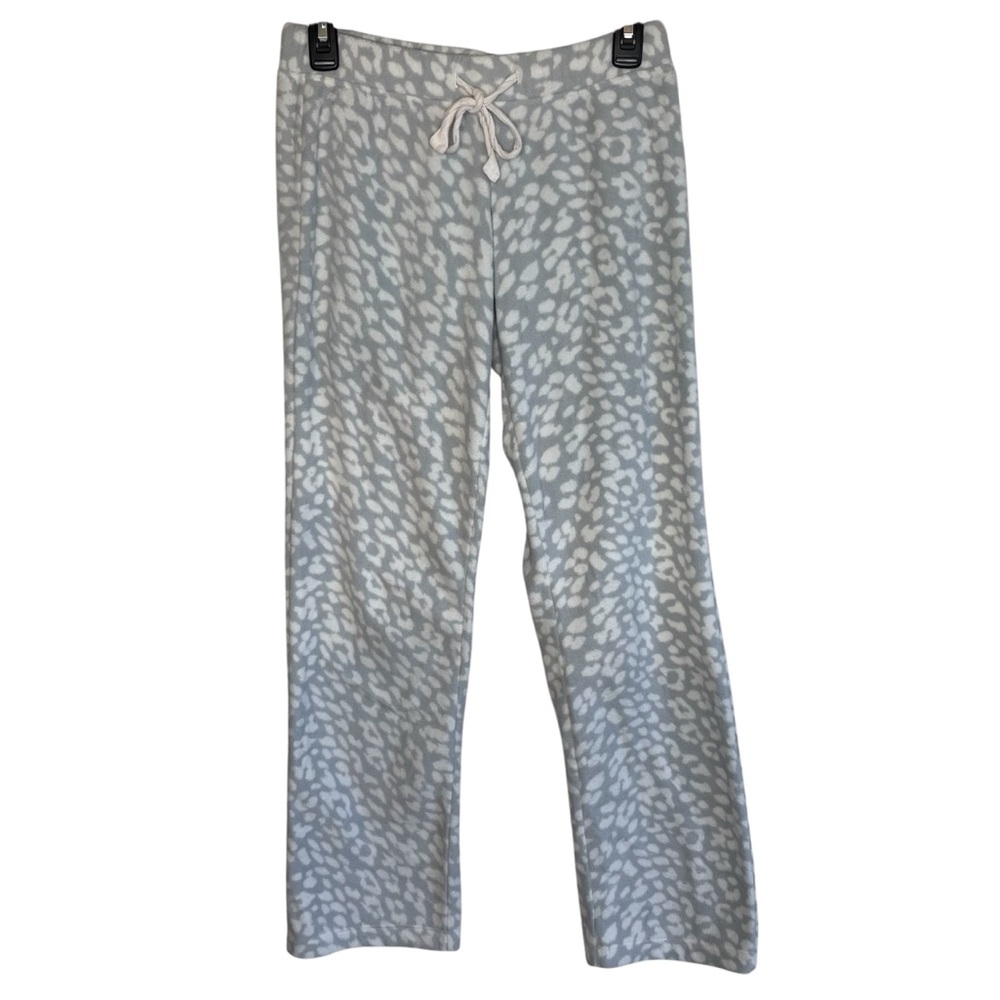 Old Navy Gray & White Animal Print Fleece Pajama Lounge Pants w/ Drawstring